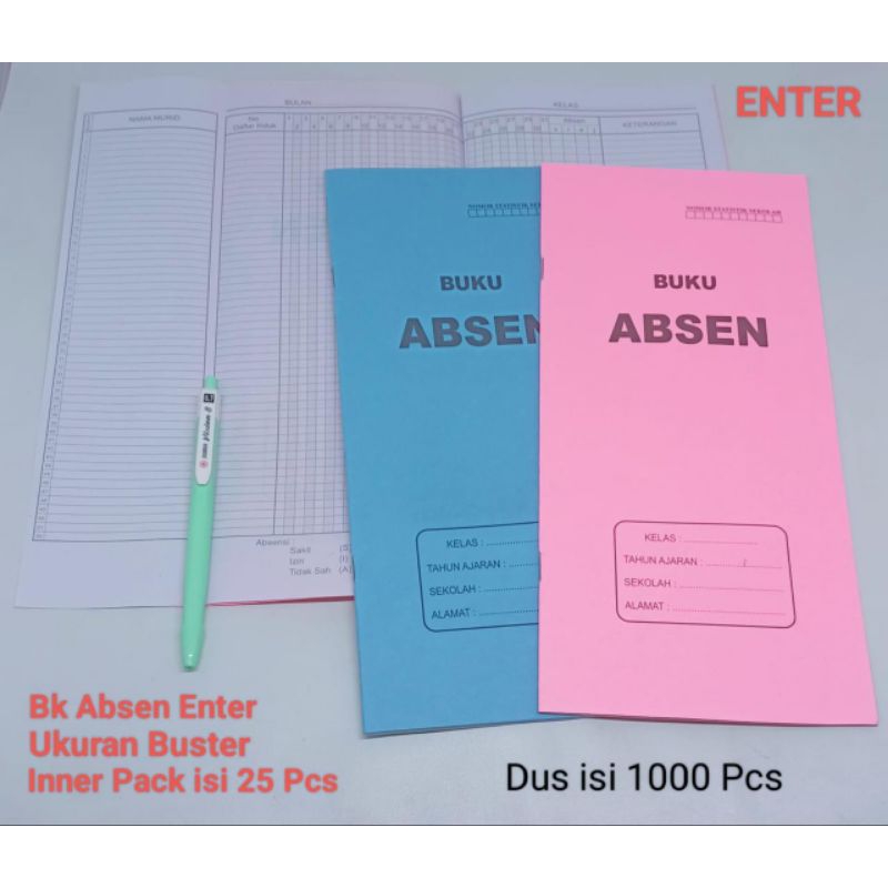 

BUKU ABSEN ENTER ISI 10 PCS
