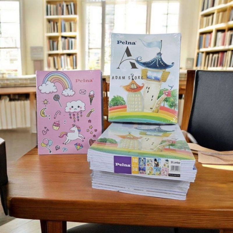 

Buku tulis 58 lembar 10 buku merek pelna ukuran buku tulis biasa/kwarto