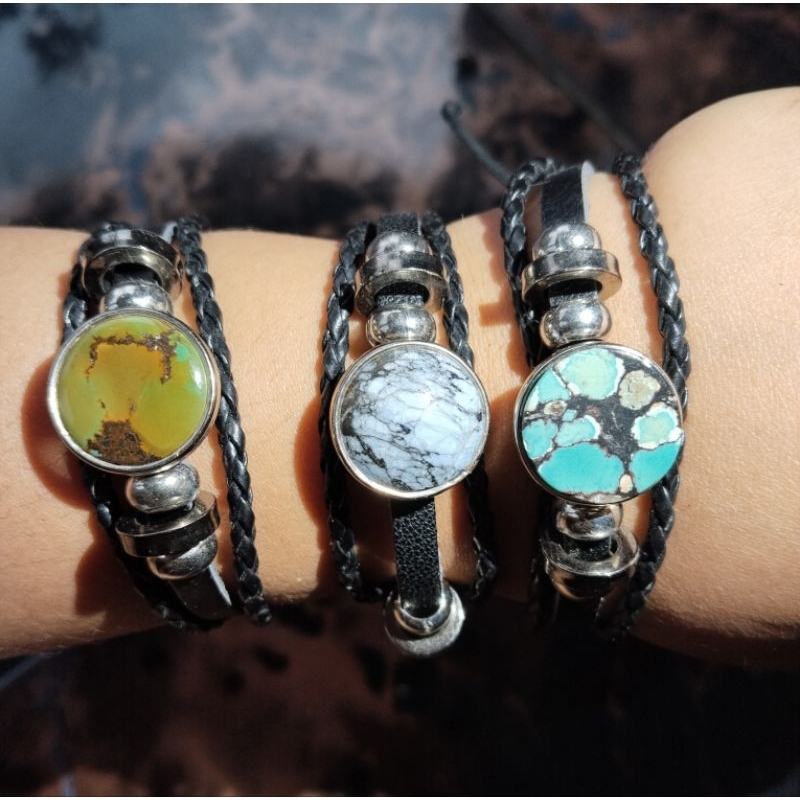 Batu akik pirus gelang pria