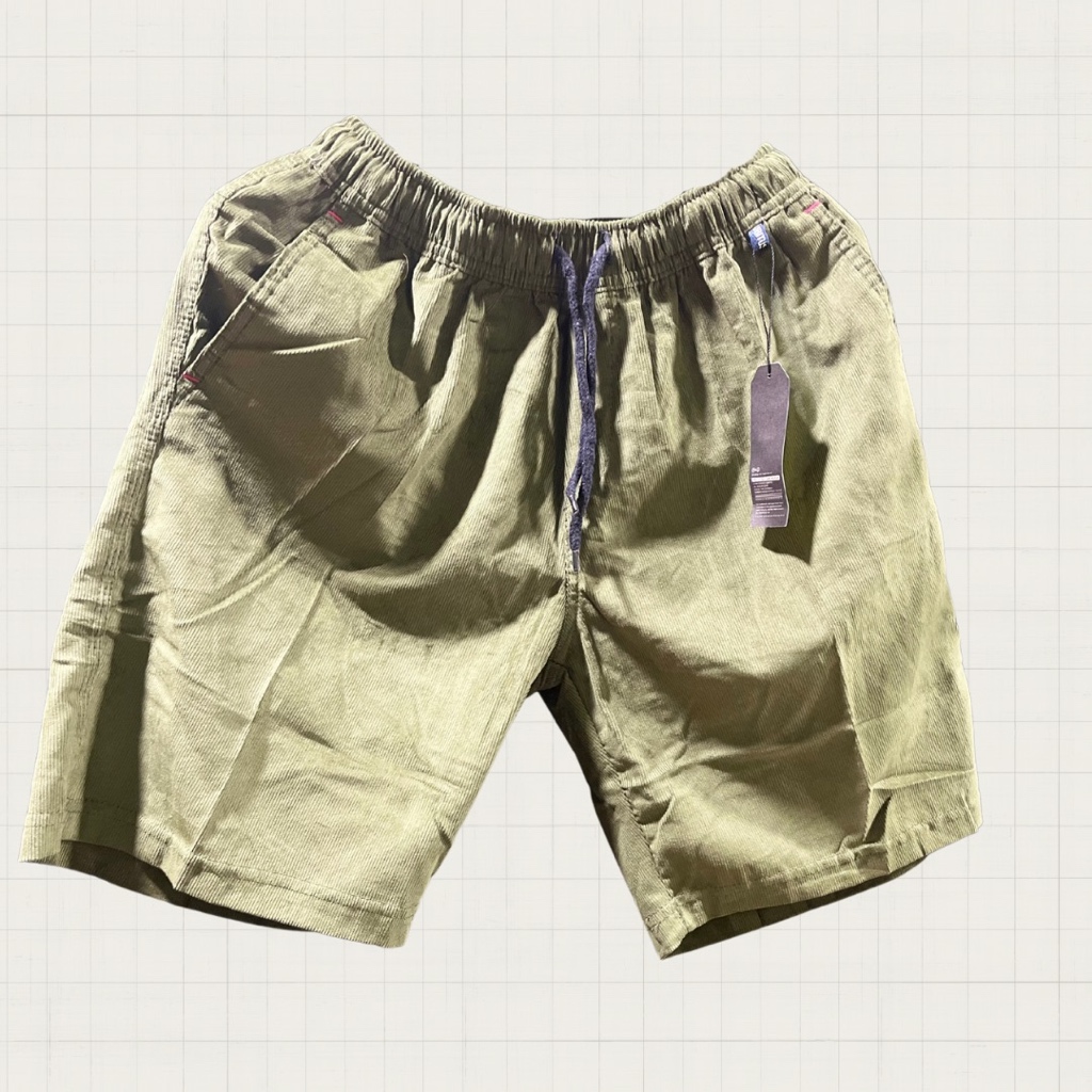 Celana Pendek Reguler | Corduroy | Hijau Tua