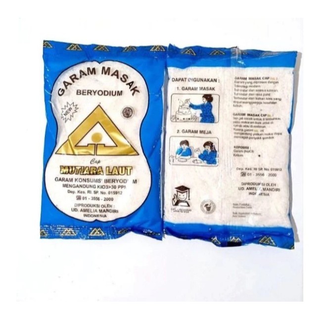 

garam dapur beryodium 2 pcs berat 100 gram
