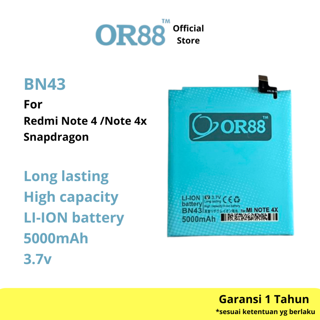 OR88 batre battery batere baterai xiaomi redmi note 4X / mi note 4X /  redmi note 4 snapdragon / red