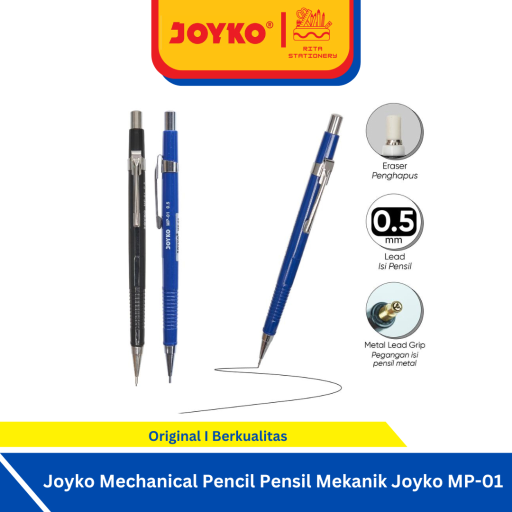 

Joyko Mechanical Pencil Pensil Mekanik MP-01 0.5 mm Metal Murah SATUAN