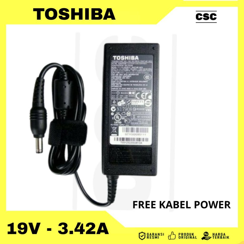 Adaptor Charger Laptop Toshiba dynabook R732 R734 R731 R730 R741 65W