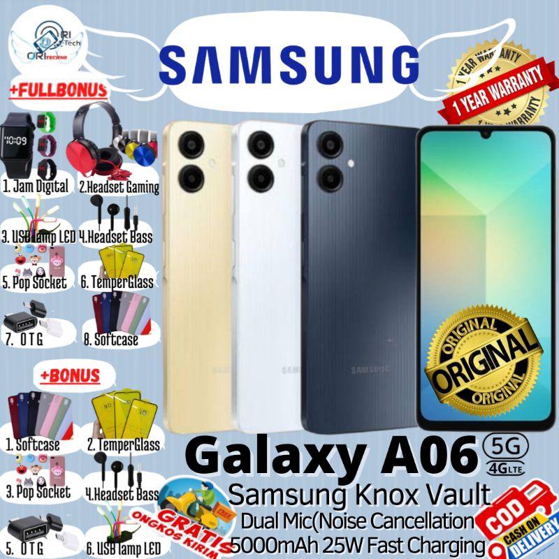 SAMSUNG GALAXY A06 5G | A06 4G 6/128 - 4/128 - 4/64 Baru Ram UpTo 12GB - Samsung Knox Vault 100% ORI