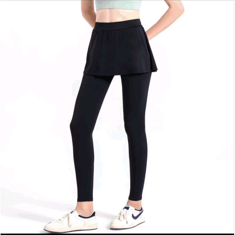 celana rok legging sport wanita celana legging rok menyatu baselayer legging rok wanita