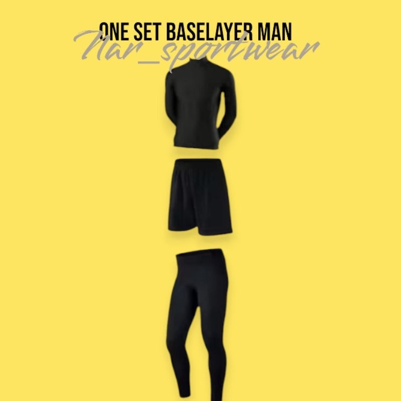 Satu Set Baselayer Manset Pria Olahraga