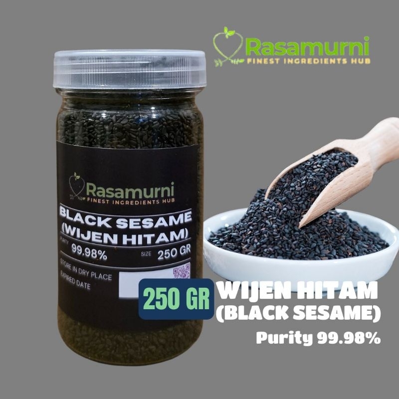 

WIJEN HITAM (BLACK SESAME) NATURAL 250 GR in JAR