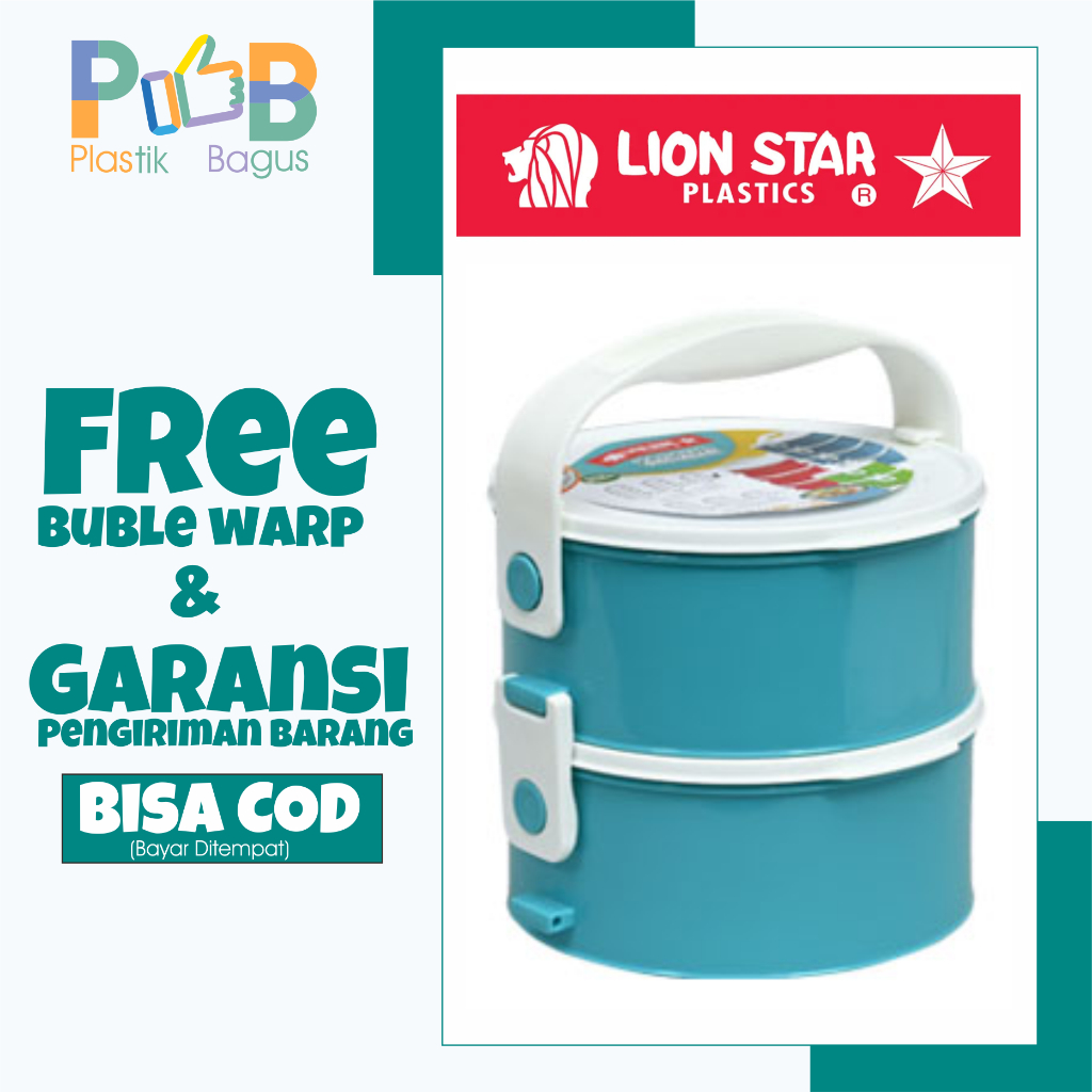 Rantang lion star piknik soto rawon susun 2  R-25 Kasava Round Food Carrier 2 Stacks tmc