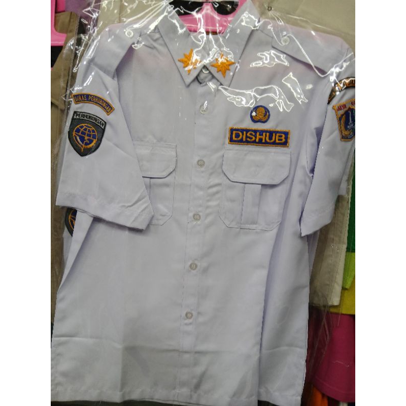 BAJU KEMEJA DINAS PERHUBUNGAN DISHUB LENGAN PENDEK FREE BORDIR