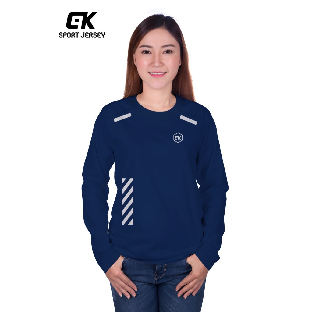 LENGAN PANJANG KAOS OLAHRAGA JERSEY BADMINTON SEPAK BOLA FUTSAL SENAM LARI GYM VOLLY L-XL-XXL