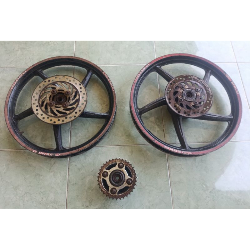 VELG SUPRA X 125 FI DOUBLE DISK SUPRA X 125 DD BATMAN BLADE ORIGINAL COPOTAN MERK ENKEI