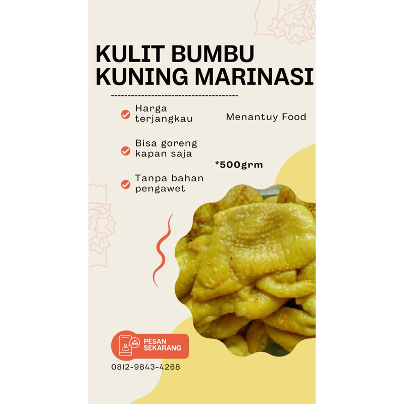 

Kulit Ayam Ungkep Bumbu Kuning Siap Goreng