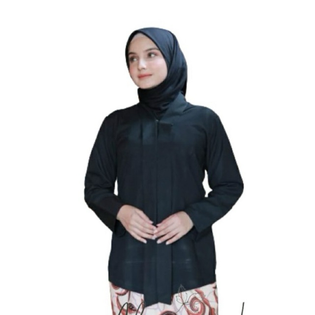 Kebaya Kartini Polos Modern Lengan Panjang Bahan Katun