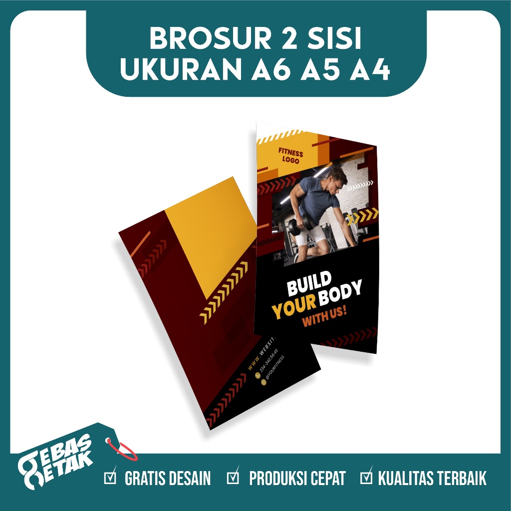 

2 SISI - CETAK PRINT BROSUR FLYER LEAFLET CUSTOM DESAIN 2 SISI UKURAN A6 A5 A4 MURAH