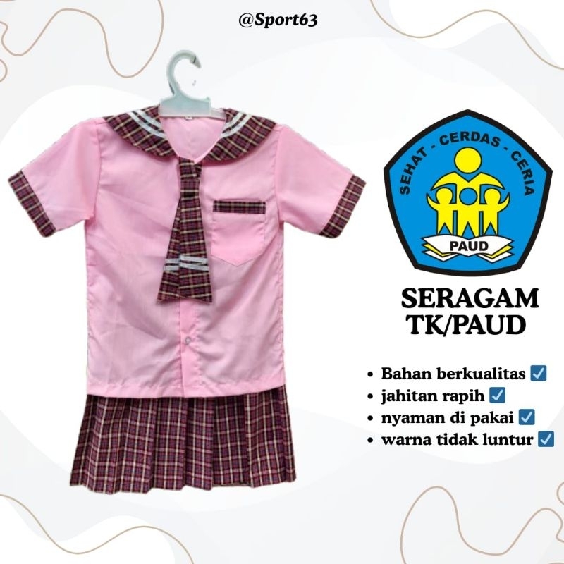 Seragam sekolah anak Tk/Paud/Stelan baju anak Tk/Paud/ Seragam sekolah anak-anak/Baju sekolah anak T