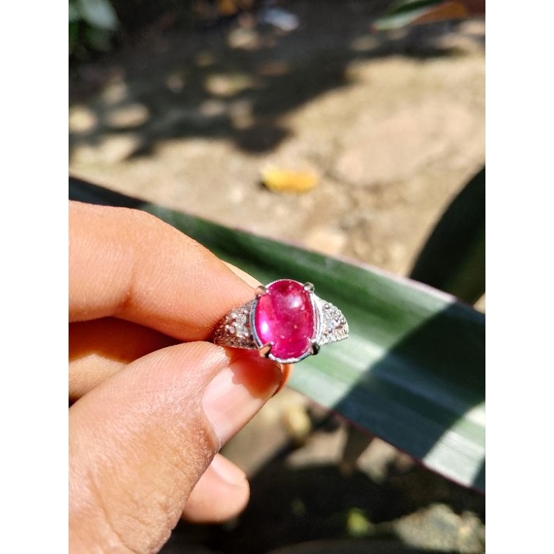 cincin Ruby wanita bagus murah batu permata asli natural