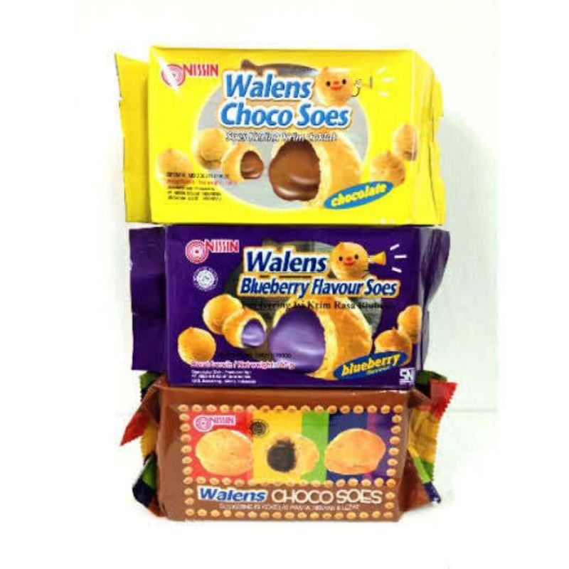 

NISSIN WALLENS CHOCO SOES | BLUEBERRY | CHEESE FLAVOUR SOES BISCUIT 100 GR