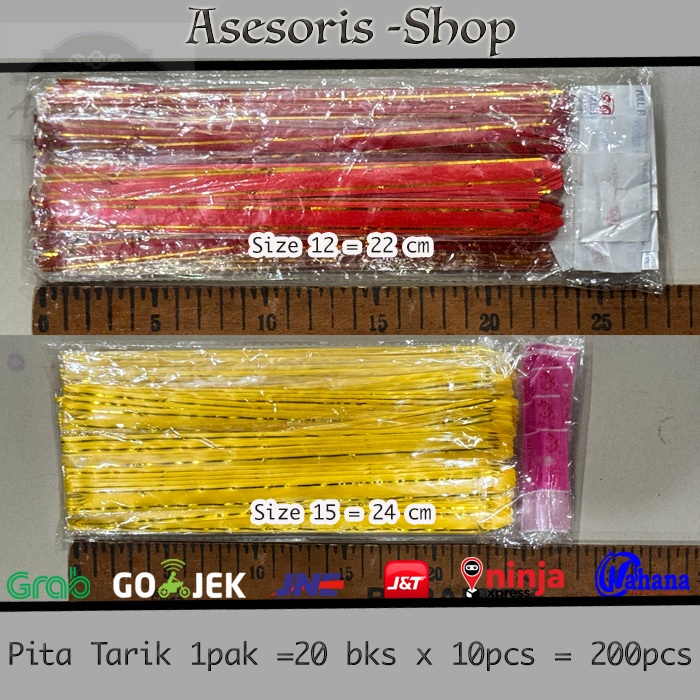 

[GROSIR PAK BESAR] Pita Tarik | Pita Tarik 1pak = 20 bks x10 pcs= 200pcs | Pita Tarik Warna Warni | Pita Tarik Kado | Pita Tarik Merah Putih
