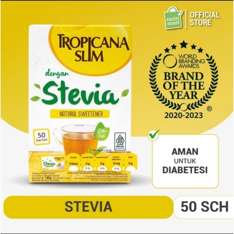 

Tropicana Slim Stevia Natural Sweetener 50sachet