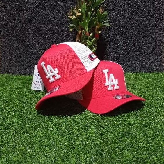 Topi Los angles LA Putih Merah Trucker Putih Topi Premium Topi MLB Topi  Pria  Wamita