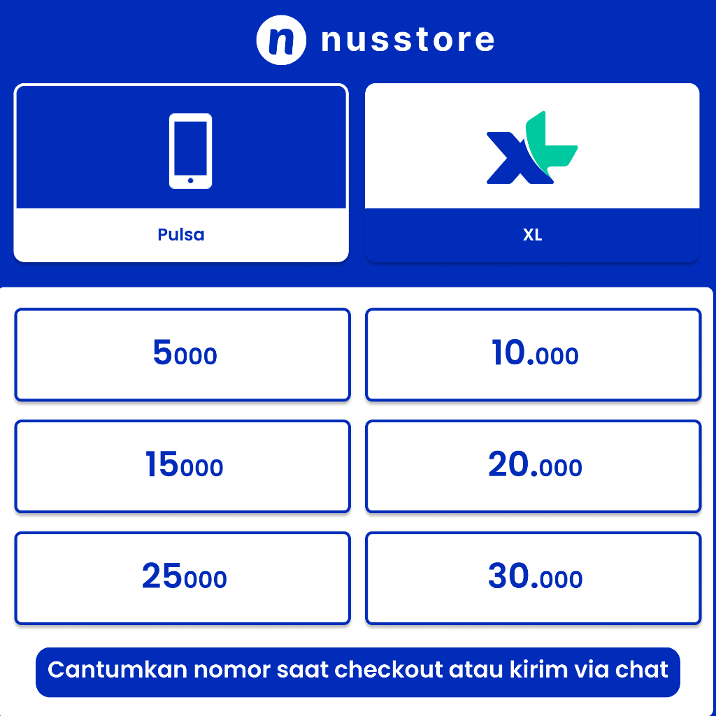 PULSA XL MURAH 5K 10K 15K 20K 25K 30K