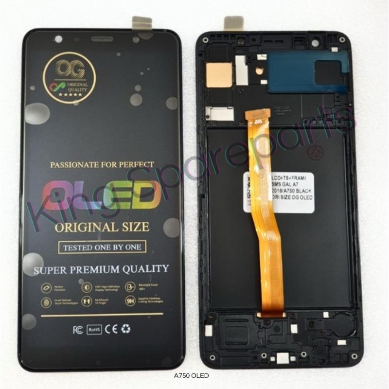 LCD TOUCHSCREEN SAMSUNG GALAXY A7 2018 A750 ORIGINAL OG OLED PLUS FRAME