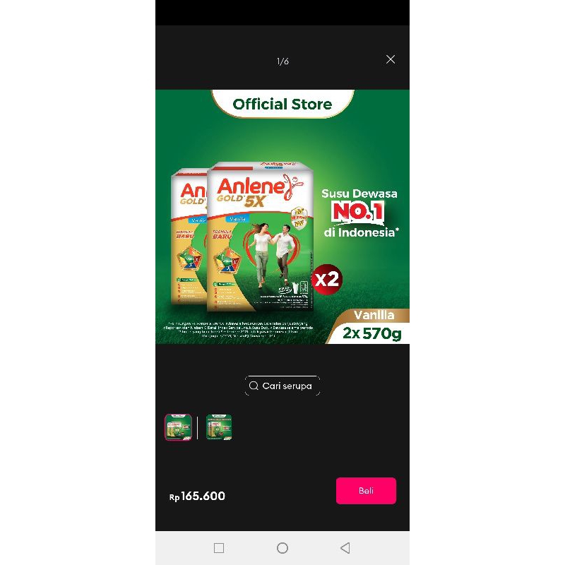 

Anlene gold plus 5x rasa vanila 570gr baru