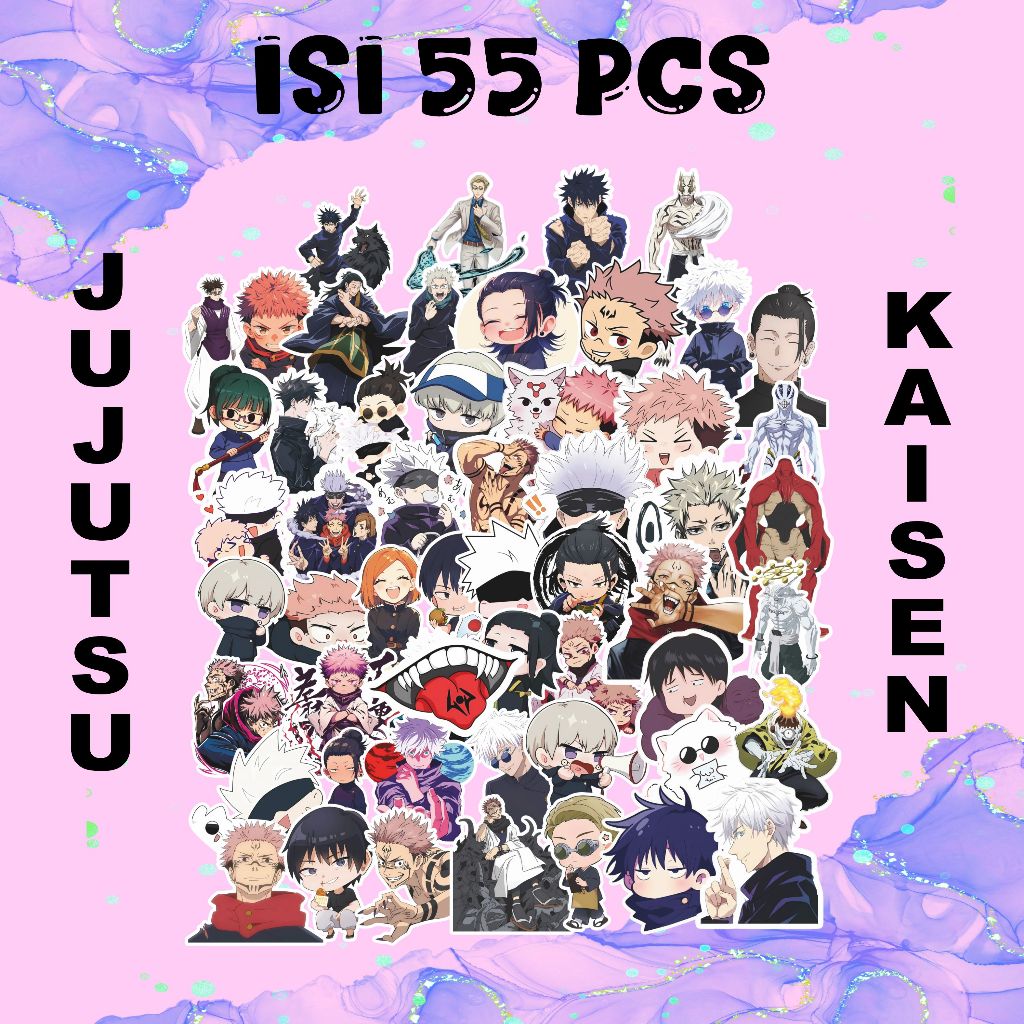 

STIKER JUJUTSU KAISEN TERBARU | ISI 55 PCS | BAHAN VINYL PREMIUM, ANTI LUNTUR | STIKER ANIME KEKINIAN UNTUK KOLEKSI & HIASAN!
