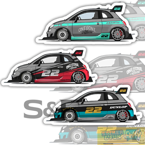 

Stiker Sticker Vinyl Laminasi FIAT 3 Pcs