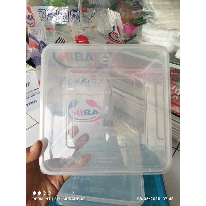 Thinwall 2000 ML Square Kotak wadah makanan bening box mika food container