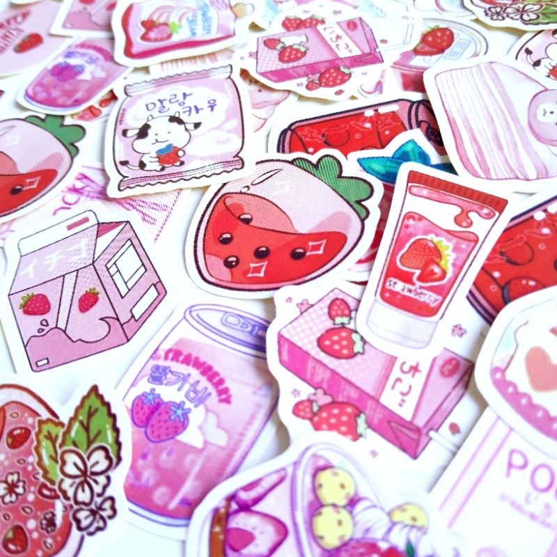 

PINK STRAWBERRY DECO STICKER