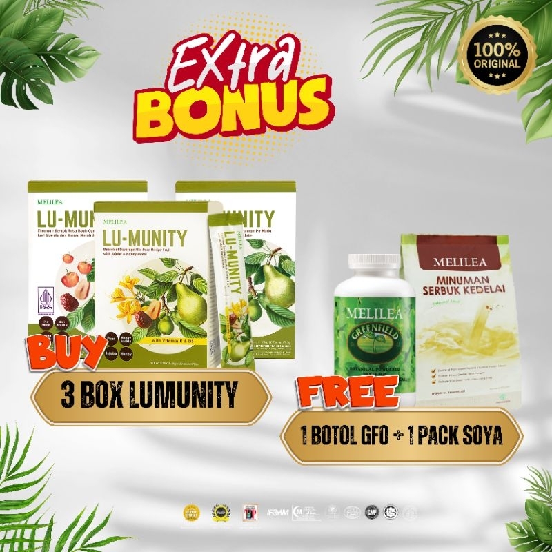 

PROMO 3XTRA BONUS • PAKET LUMUNITY GRATIS GFO + SOYA