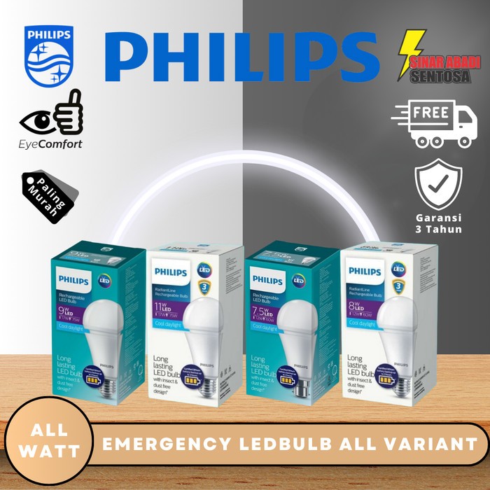 Philips LED Lampu Emergency / Rechargeable 9W 11W LED BULB