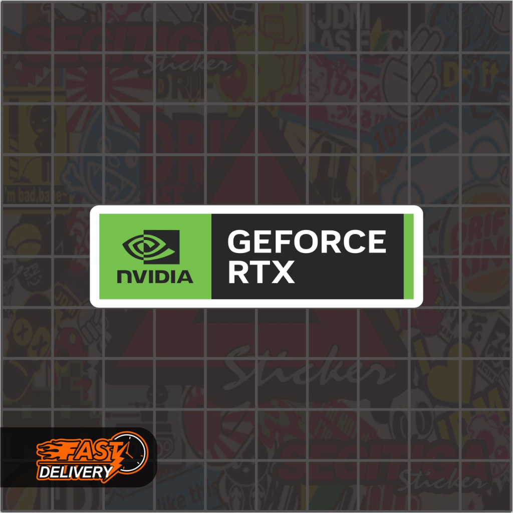 Sticker Logo Nvidia Gforce RTX Ukuran 6.5 x 2 Cm