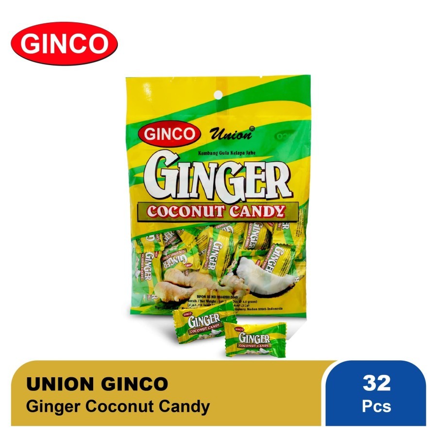 

Permen Union Kelapa Jahe isi 32pcs 144 gram - Union Ginger Coconut Candy