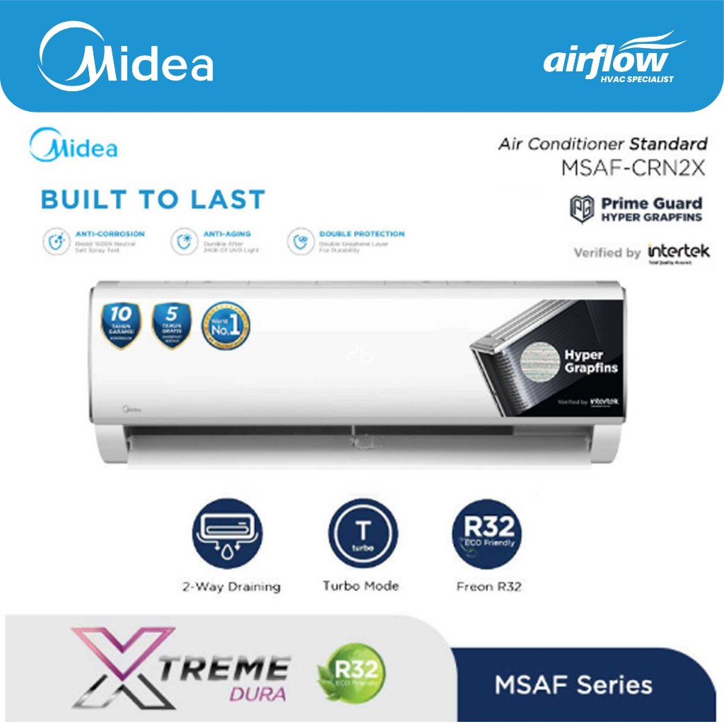 AC MIDEA 1 PK STANDARD - MSAF-09CRN2X (BLACKFIN OUTDOOR)