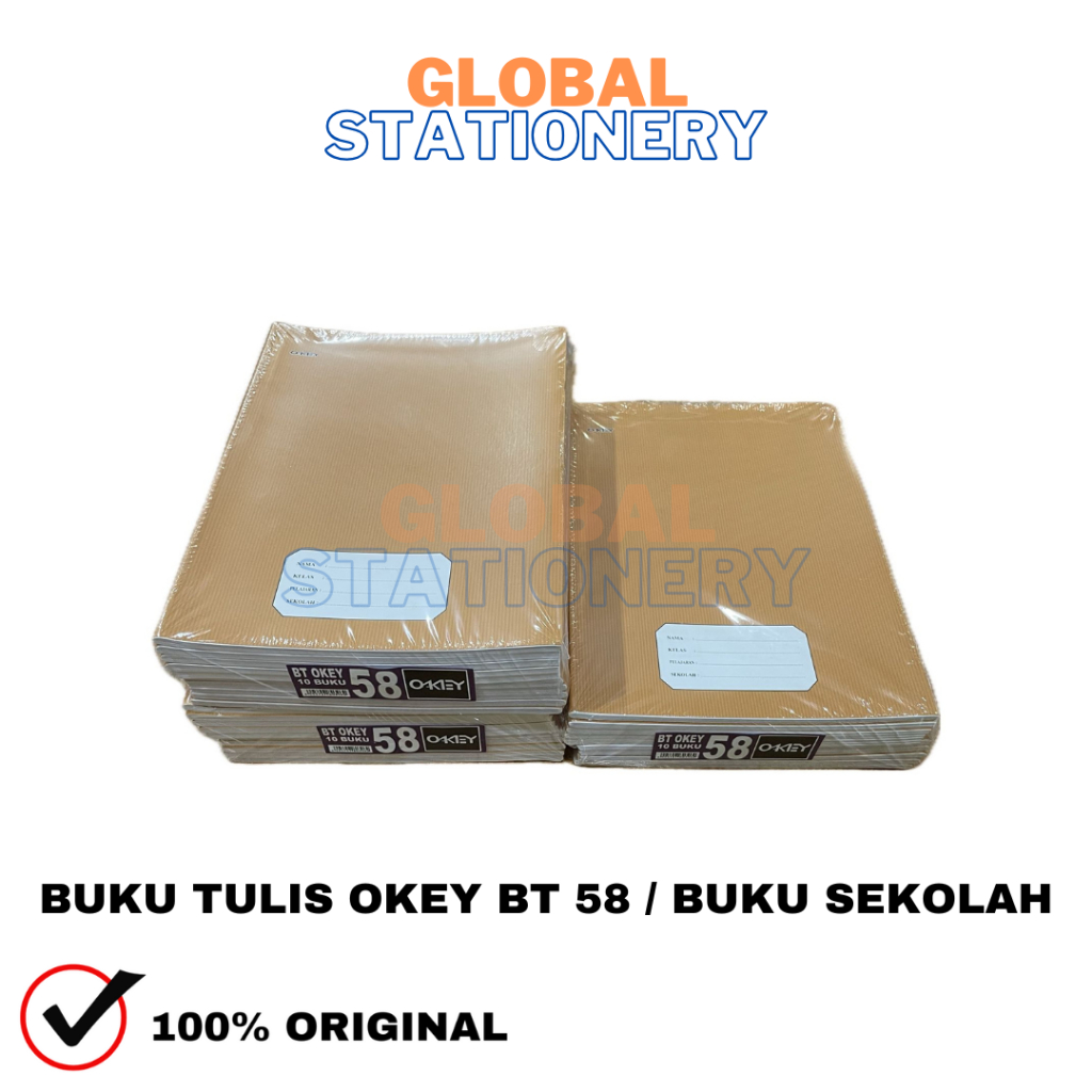 

BUKU TULIS BERGARIS BUKU SEKOLAH CATATAN OKEY 58 LEMBAR - ISI 10 BUKU