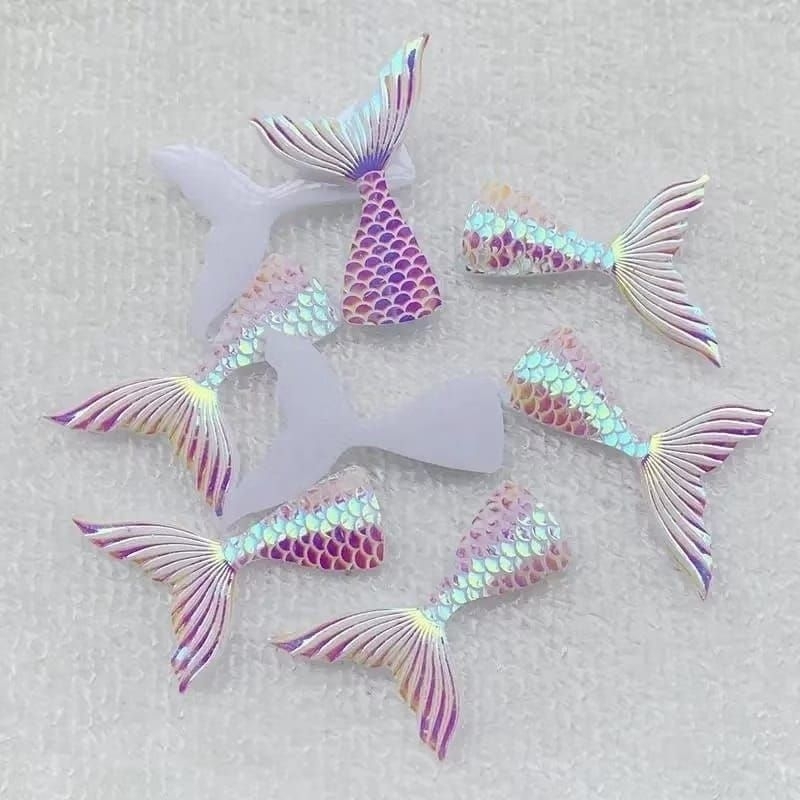 {PK} HIASAN KUE EKOR MERMAID WARNA - WARNI / DEKORASI KUE ULANG TAHUN EKOR PUTRI DUYUNG MINI KRISTAL