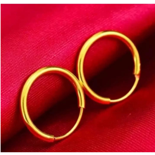 Anting Gipsy Polos Titanium Gold Anti Karat / Anting Bulat Gold / Anting Bulat / Anting Bulat Gold