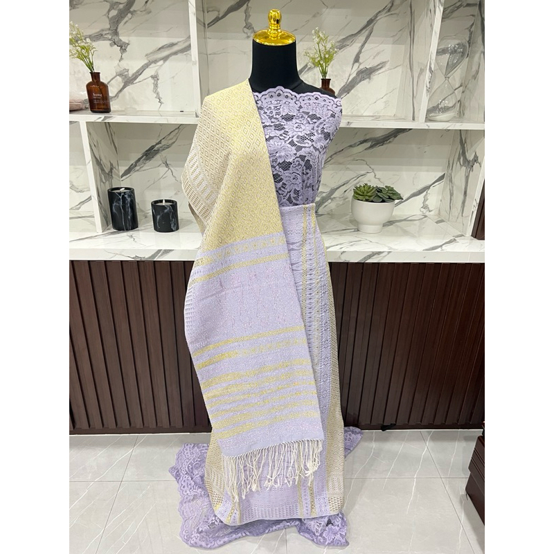 Tumtuman Pengantin FULL KRISTAL Ungu Gold Lavender Lilac Talas Taro Songket Batak
