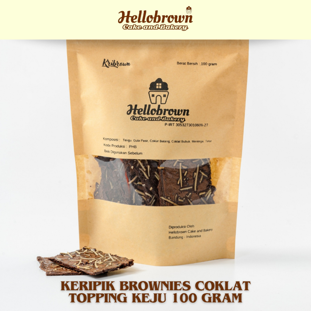 

Hellobrown Keripik Brownies Coklat Topping Keju 100 gram | Keripik
