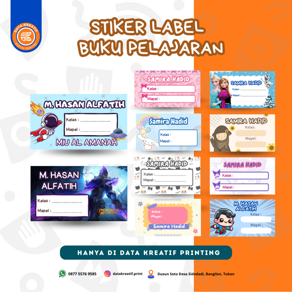 

Stiker Mata Pelajaran Sekolah-Stiker Mapel-Stiker Label Sekolah Anak-anak Custom 1 Hari Jadi