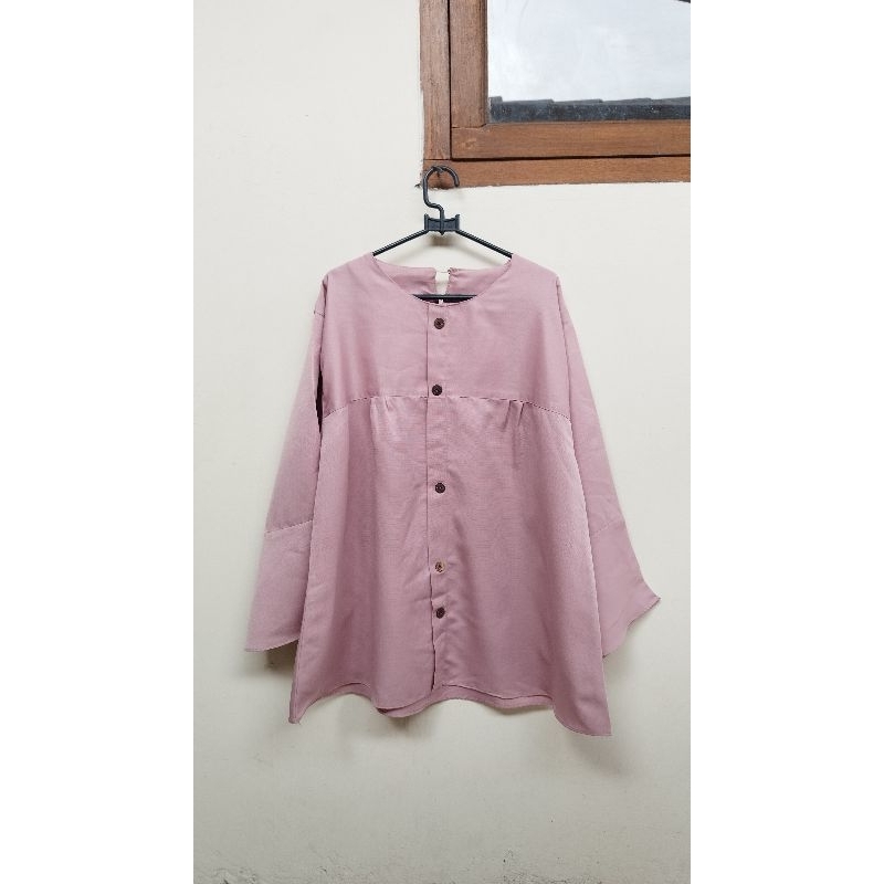 PRELOVED BLOUSE WANITA PINK ATASAN WANITA PINK ATASAN MUSLIM SOFT PINK