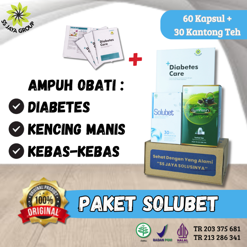 PAKET SOLUBET DIABETES ORI BPOM | OBAT DIABETES | OBAT GULA DARAH TINGGI | OBAT KENCING MANIS | BY S