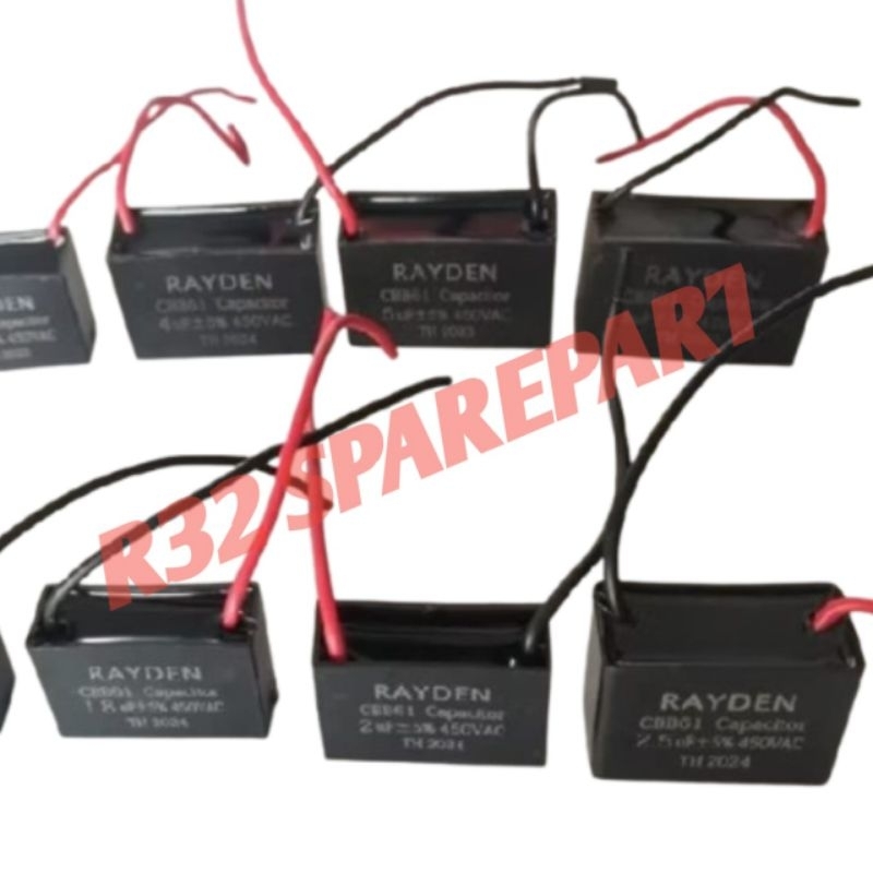 Kapasitor kipas angin rayden cbb61 2.5uf/3uf/1.5uf/1.8uf/2,7f/visero 10 uf12/uf