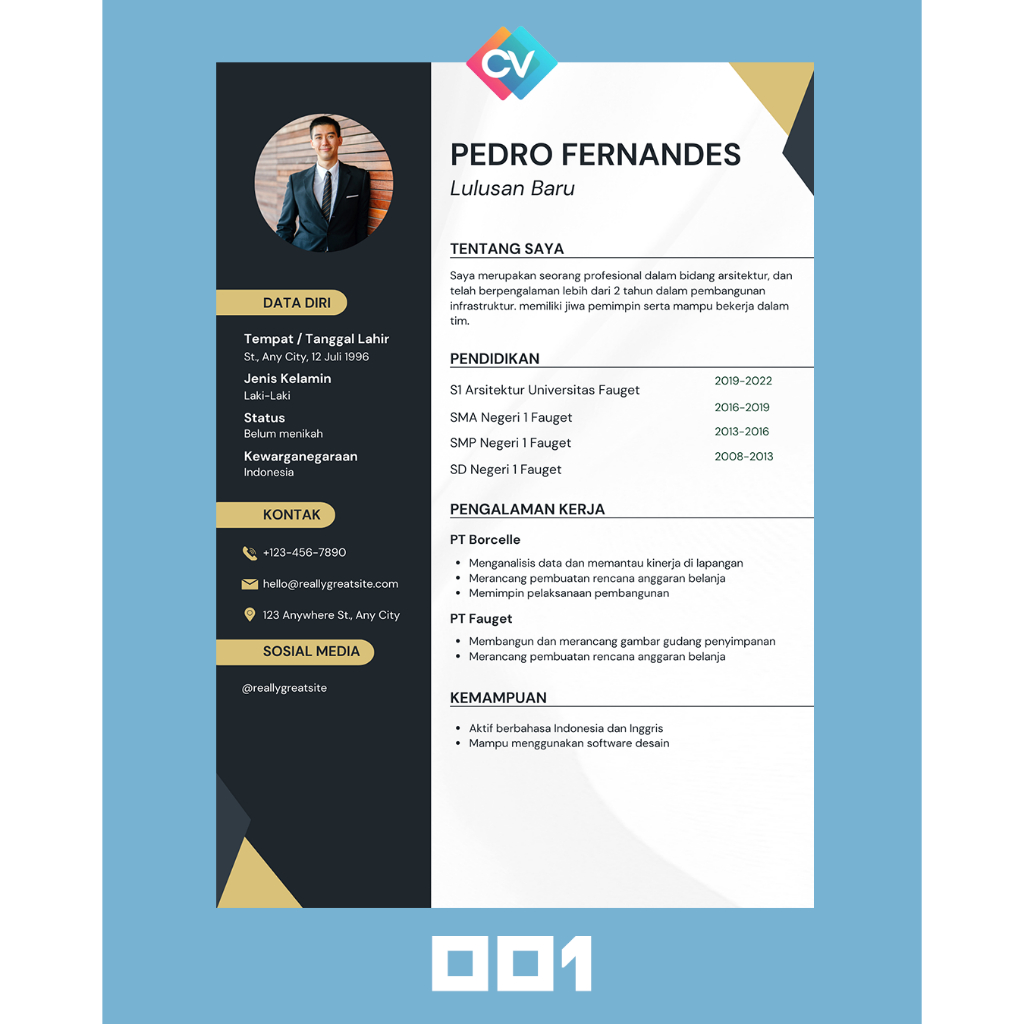 CV Kreatif Profesional Untuk Lamar Pekerjaan