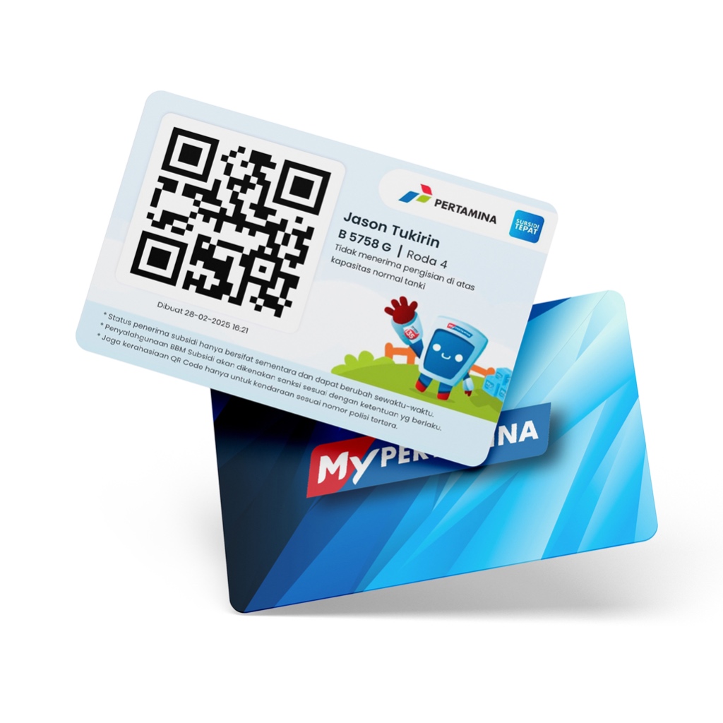 

Kartu MyPertamina Satuan, Bolak-Balik Anti Luntur