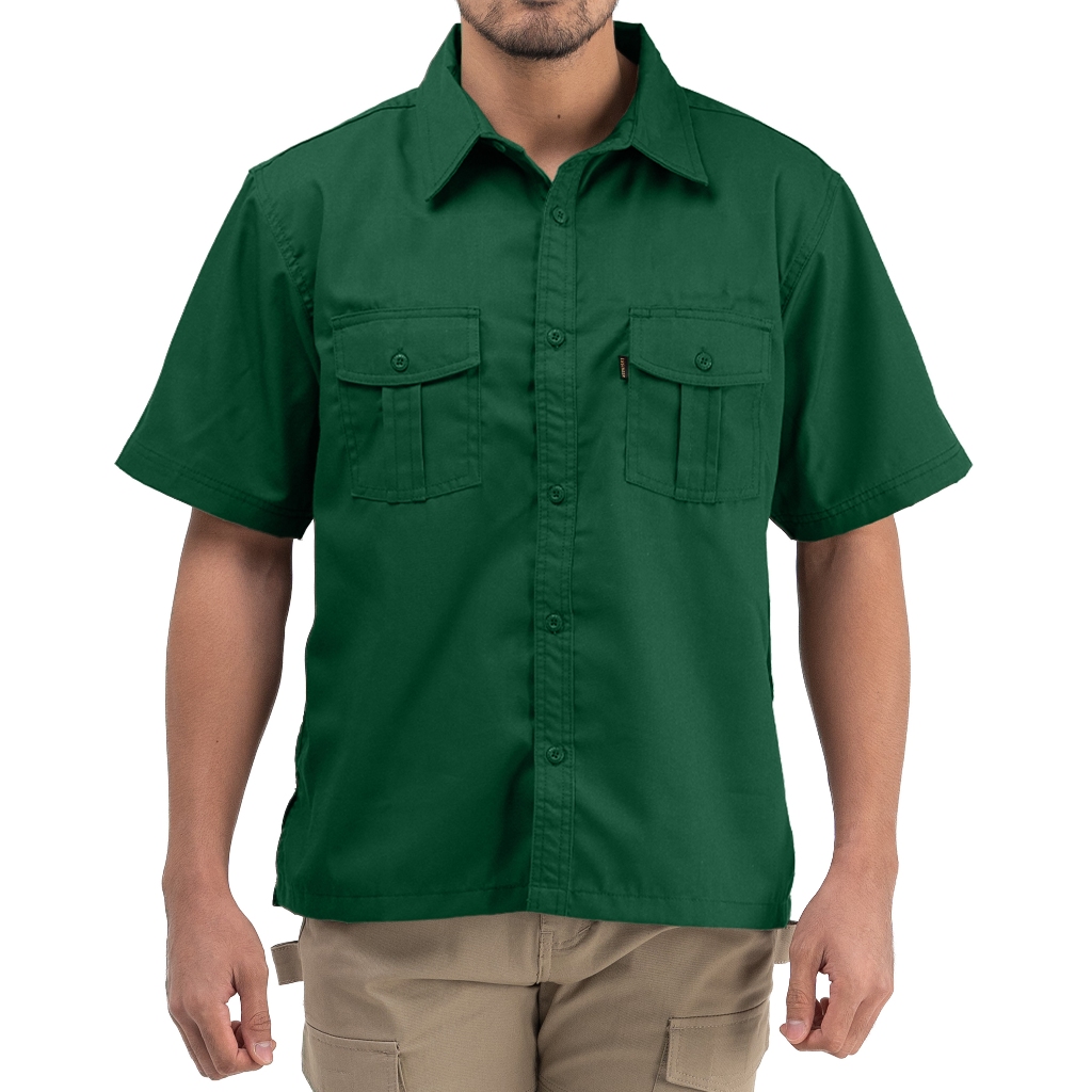 Engineer Workwear -Basic Green, Workshirt / Kemeja Polos Hijau Botol