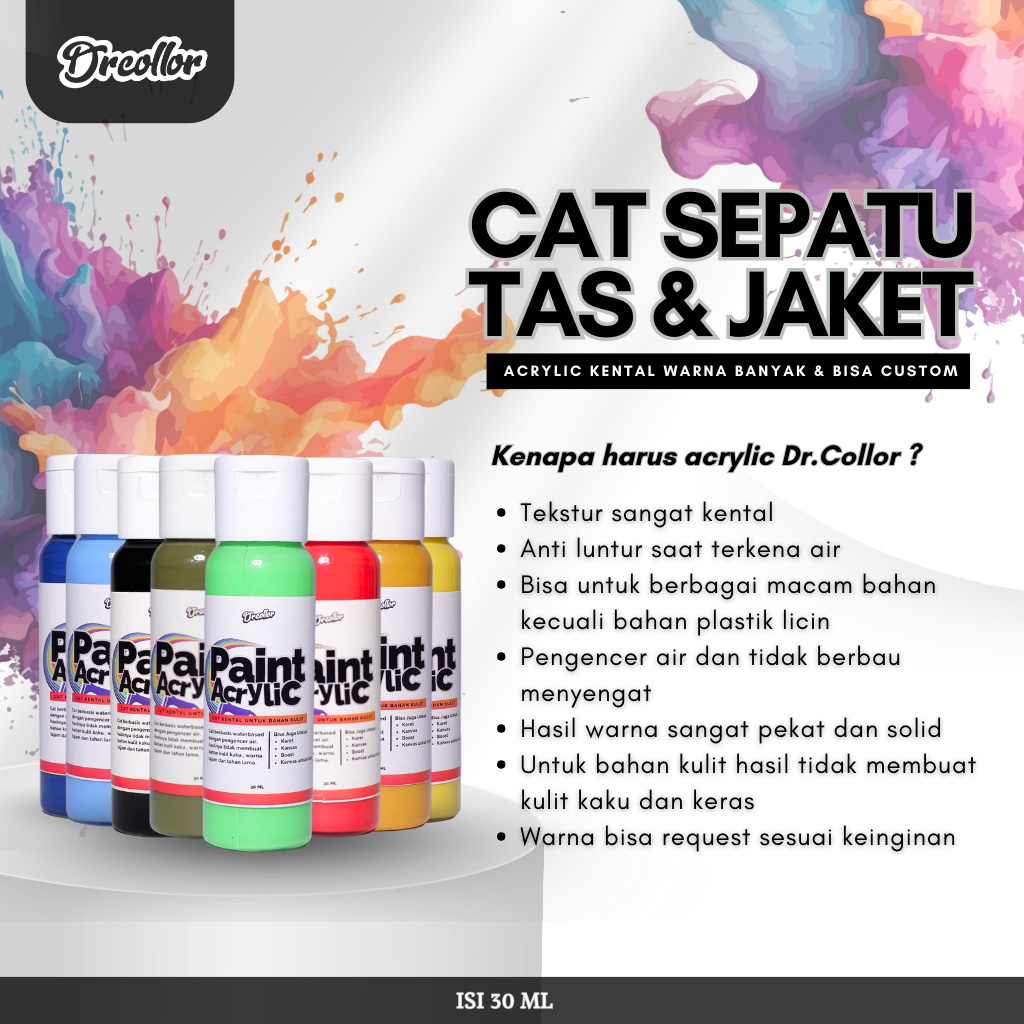Cat Kulit Cat Sepatu Canvas Acrylic 30 ML Dr Collor
